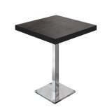 BM | Bistro Tavolo Alto | 60 x 60 x 110 cm | Quadrato | Bordo Nero | Wengé / Acciaio Inossidabile