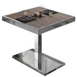 BM | Bistrotisch | B:T:H 80 x 80 x 77 cm | Light Wenge / rustfritt stål | Kvadratisk | Kromramme