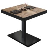 BM | Bistrotisch | B:T:H 80 x 80 x 77 cm | Sheesham / Schwarz | Quadratisch | Schwarzer Rand