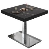 BM | Bistrotisch | B:T:H 80 x 80 x 77 cm | Sort Marmor / Rustfrit Stål | Kvadratisk | Sort kant