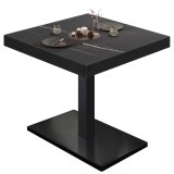 BM | Bistrotisch | B:T:H 80 x 80 x 77 cm | Schwarz Marmor / Schwarz | Quadratisch | Schwarzer Rand