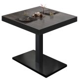 BM | Bistrotisch | B:T:H 80 x 80 x 77 cm | Wenge / Schwarz | Quadratisch | Schwarzer Rand
