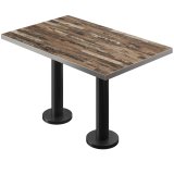 BML | Bistro Dubbeltafel | 110 x 60 x 74,5 cm | Rechthoekig | Rvs Rand | Vintage Old / Zwart