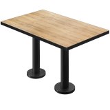 BML | Mesa de bistró doble | 110 x 60 x 74,5 cm | Rectangular | Borde negro | Roble / Negro