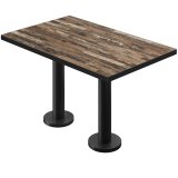 BML | Bistro Dubbelbord | 130 x 80 x 74,5 cm | Rektangulært | Sort kant | Vintage Old / Sort