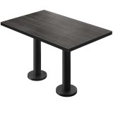 BML | Bistro Dobbeltbord | 130 x 80 x 74,5 cm | Rectangulært | Sort kant | Wenge / Sort