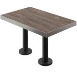 BML | Bistro Dobbelttafle | 130 x 80 x 77 cm | Rektangulær | Rustfri stål kant | Light Wenge / Sort