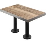 BML | Bistro Dobbeltbord | 130 x 80 x 77 cm | Rektangulært | Rustfrit stål kant | Sheesham / Sort