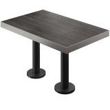 BML | Bistro Table Double | 110 x 60 x 77 cm | Rectangulaire | Bord en acier inoxydable | Wenge / Noir
