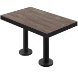 BML | Bistro Doppeltisch | 110 x 60 x 77 cm | Rectangulaire | Bord Noir | Light Wenge / Noir