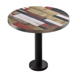 BML | Bistrotisch | Ø:H 80 x 75 cm | Vintage Farvet / Sort | Rund | Rustfrit stål kant