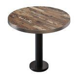 BML | Bistrotavolo | Ø:H 60 x 75 cm | Vintage Old / Nero | Rotondo | Bordo in acciaio inox