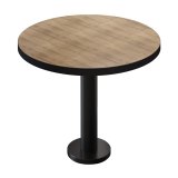 BML | Bistrotisch | Ø:H 60 x 75 cm | Eiche / Schwarz | Rund | Schwarzer Rand