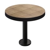 BML | Bistrotable | ø : H 60 x 77 cm | Chêne / Noir | Rond | Bordure noire