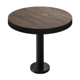 BML | Bistrot | Ø : H 60 x 77 cm | Wenge clair / Noir | Rond | Bord noir