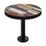 BML | Bistrot Table | ØH 60 x 77 cm | Vintage Color / Black | Round | Black Edge