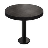 BML | Table de bistrot | Ø : H 80 x 77 cm | Wenge / Noir | Rond | Bord noir