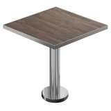 BML | Bistrobord | 80 x 80 x 74,5 cm | Kvadratisk | Ränder av rostfritt stål | Light Wenge / rostfritt stål