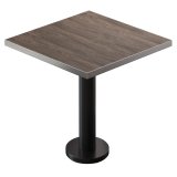 BML | Tavolo Bistro | 80 x 80 x 74,5 cm | Quadrato | Bordo in acciaio inossidabile | Light Wenge / Nero