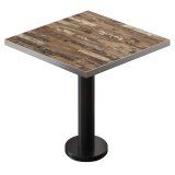 BML | Tavolo Bistro | 80 x 80 x 74,5 cm | Quadrato | Bordo in acciaio inossidabile | Vintage Old / Nero