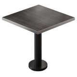 BML | Tavolo Bistro | 80 x 80 x 74,5 cm | Quadrato | Bordo in acciaio inossidabile | Wenge / Nero