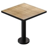 BML | Table de bistrot | 60 x 60 x 74,5 cm | Carré | Bord noir | Chêne / Noir