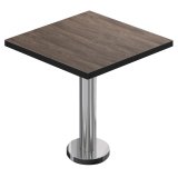 BML | Table de Bistro | 60 x 60 x 74,5 cm | Carré | Bord noir | Light Wenge / Acier inoxydable