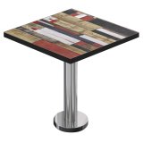 BML | Stół Bistro | 60 x 60 x 74,5 cm | Kwadratowy | Czarna krawędź | Vintage Kolor / Stal nierdzewna
