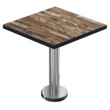 BML | Stół Bistro | 60 x 60 x 74,5 cm | Kwadratowy | Czarna krawędź | Vintage Old / Stal nierdzewna