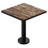 BML | Bistro Tisch | 60 x 60 x 74,5 cm | Quadratisch | Schwarzer Rand | Vintage Old / Schwarz