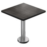BML | Stół Bistro | 60 x 60 x 74,5 cm | Kwadratowy | Czarna krawędź | Wenge / Stal nierdzewna