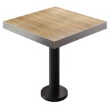 BML | Bistrobord | 70 x 70 x 77 cm | Kvadratisk | Ramen i rostfritt stål | Ek / Svart