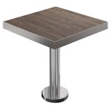 BML | Bistro Tisch | 80 x 80 x 77 cm | Quadratisch | Edelstahl Rand | Light Wenge / Edelstahl