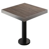 BML | Bistro Bord | 70 x 70 x 77 cm | Kvadratisk | Rostfritt stål kant | Light Wenge / Svart