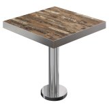 BML | Bistro Tisch | 80 x 80 x 77 cm | Quadratisch | Edelstahl Rand | Vintage Old / Edelstahl