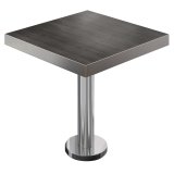 BML | Bistro Tisch | 80 x 80 x 77 cm | Quadratisch | Edelstahl Rand | Wenge / Edelstahl