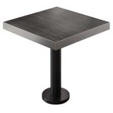 BML | Bistrobord | 70 x 70 x 77 cm | Kvadratisk | Rostfritt stål kant | Wenge / Svart