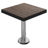 BML | Table de bistrot | 70 x 70 x 77 cm | Carré | Bord noir | Light Wenge / Acier inoxydable