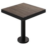 BML | Table de bistro | 70 x 70 x 77 cm | Carré | Bord noir | Light Wenge / Noir