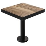 BML | Table de bistrot | 70 x 70 x 77 cm | Carré | Bord noir | Sheesham / Noir