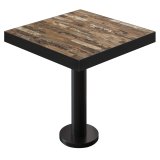 BML | Table de bistro | 70 x 70 x 77 cm | Carré | Bord noir | Vintage Old / Noir