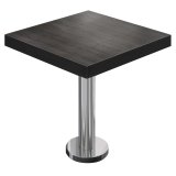 BML | Table de bistrot | 70 x 70 x 77 cm | Carré | Bord noir | Wenge / Acier inoxydable