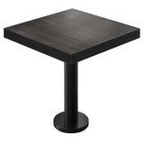 BML | Table de Bistro | 70 x 70 x 77 cm | Carré | Bord noir | Wenge / Noir