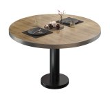 BML | Bistro Loungetisch | Ø:H 80 x 38,5 cm | Eiche / Schwarz