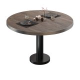 BML | Bistro Loungetisch | Ø:H 80 x 38,5 cm | Light Wenge / Schwarz