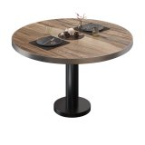BML | Bistro Loungetisch | Ø:H 80 x 38,5 cm | Sheesham / Schwarz