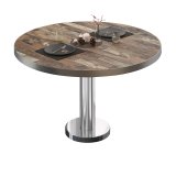 BML | Bistro Loungetisch | Ø:H 70 x 38,5 cm | Vintage Old / Edelstahl