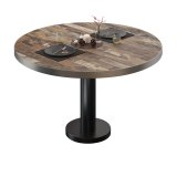 BML | Bistro Loungetisch | Ø:H 70 x 38,5 cm | Vintage Old / Schwarz