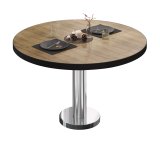 BML | Bistro Loungebord | Ø:H 80 x 39 cm | Eg / Edelstahl
