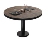 BML | Bistro Loungetisch | Ø:H 80 x 38,5 cm | Light Wenge / Schwarz